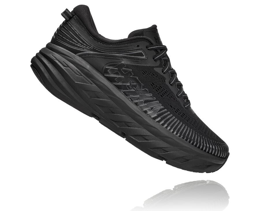 Running Shoes Womens - Hoka One One Bondi 7 - Black - NHSIGUW-18